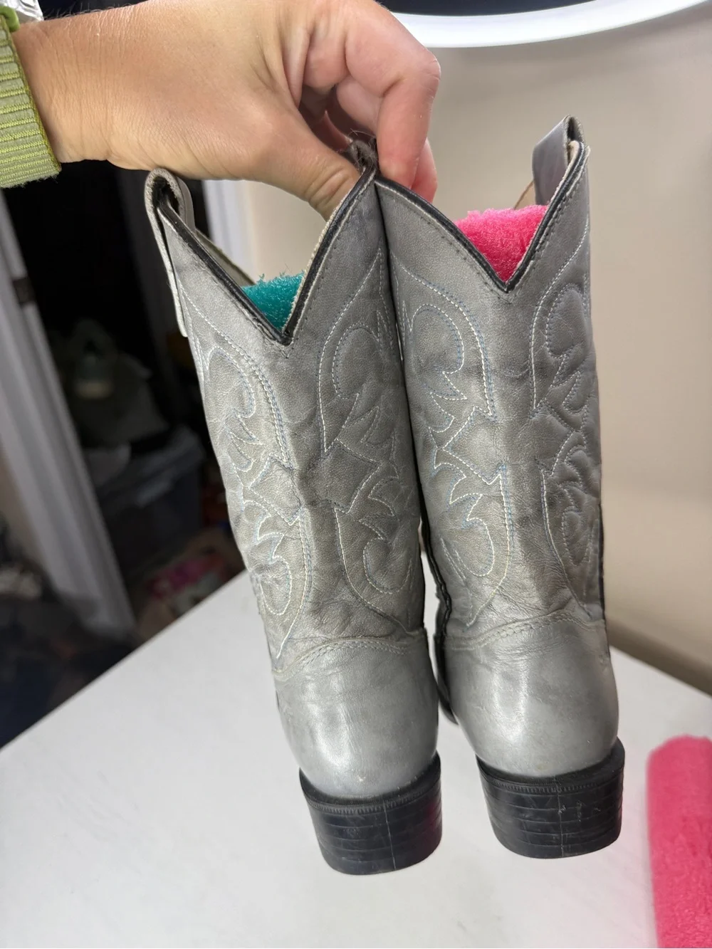Kids Gray Kenny Roger’s Cowboy Boots Sz 11D